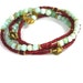 Indian Summer Collection. Converts to Anklet or Necklace. Beaded Necklace. Peruvian Opal, Ruby, and Gold Vermeil Charms. Free People. wh