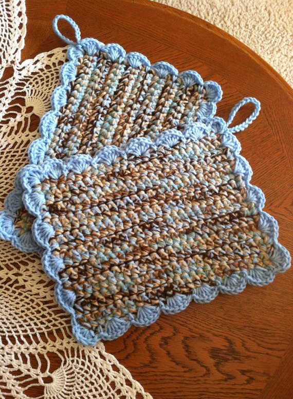 Crochet Large Pot Holders set of 2 by rosewymercreations on Etsy