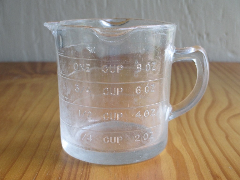 Depression Glass Measuring Cup 3 Spout Hazel Atlas Vintage