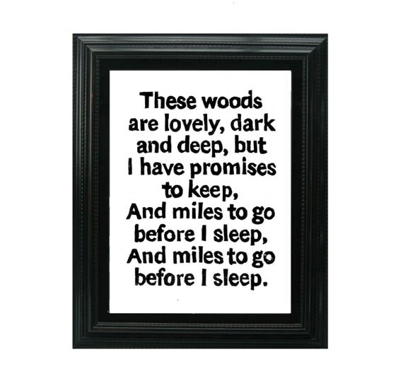 LINOCUT PRINT Robert Frost Poem These woods are by WordsIGiveBy