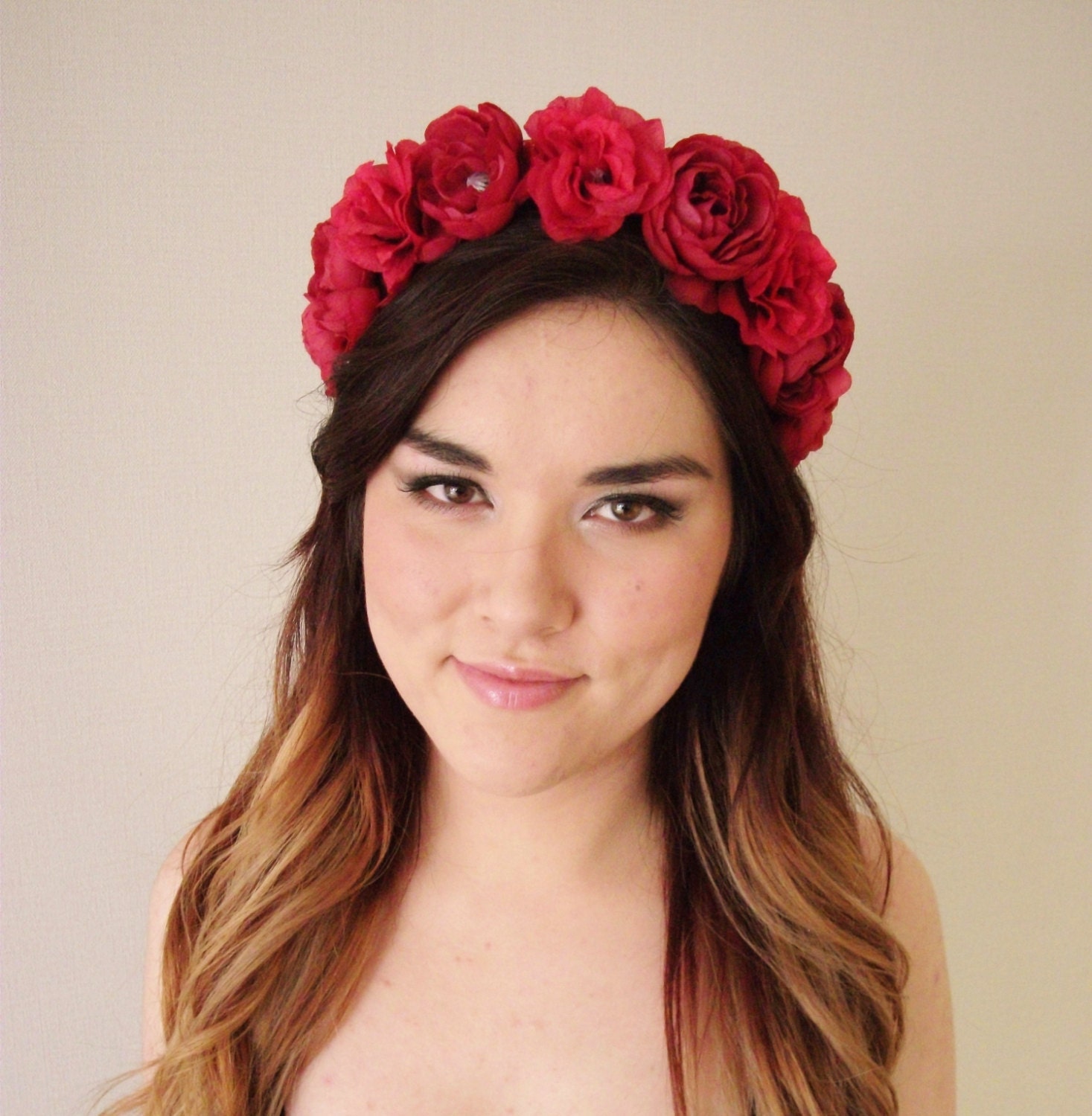 Red Rose Headband Floral Headband Floral Crown Flower