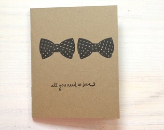 Notebook: Bow Tie, Gay Wedding, Gift, Medium Notebook, Love, Wedding Favor, Journal, Blank, Unique, Gift, For Her, For Him, M4-KR43/320x2