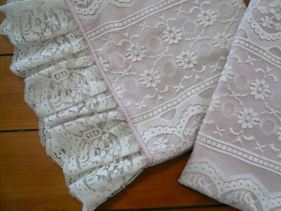 Pair of Vintage Lace Pillow Shams with by ThePrairieBoutique