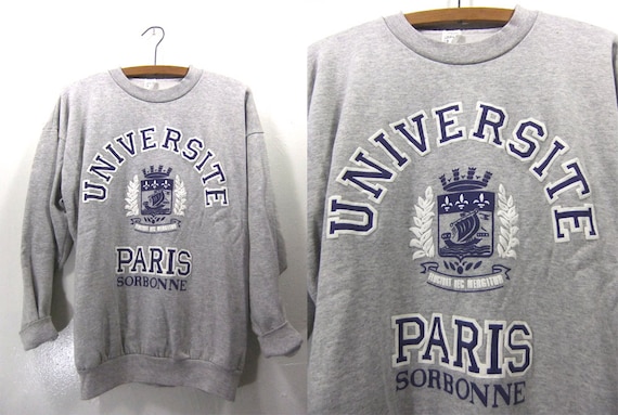 sweatshirt logo vintage Sweatshirt Paris Sorbonne 90s Heather Sporty Grey Universite