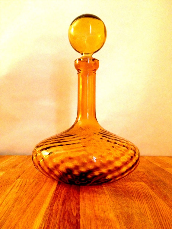 Vintage Amber Glass Decanter