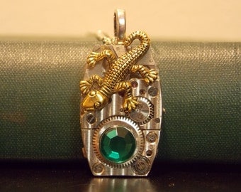 Lizard Watch Movement Necklace
