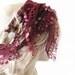 burgundy patterned Headscarf Headband , Hair Accessories, Traditional Turkish Oya Scarf Hairwrap, authentic, fashion, vintage,rustic