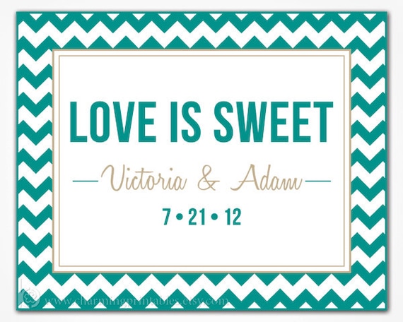Chevron Candy Buffet Sign - Custom Colors - PRINTABLE Custom Candy, Popcorn, Snack, Ice Cream, Cookie Buffet Sign - Chevron Collection Il_570xn