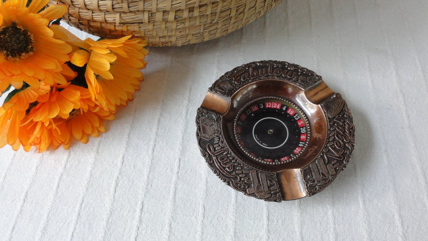 Vintage Las Vegas Roulette Wheel Ashtray by MeadowlarkNaturals