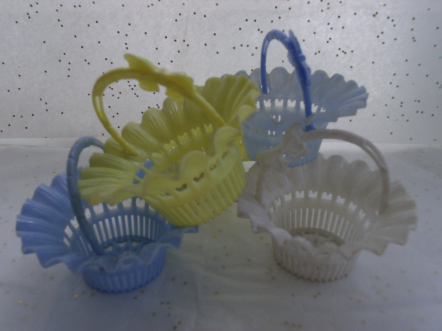 Vintage Plastic Party Favor Baskets Nut Cups