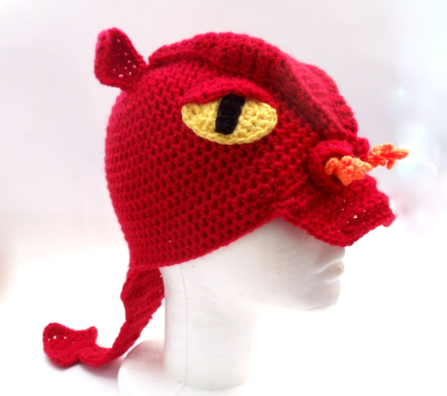 Adults Crochet Dragon Hat Novelty Welsh by TheWoollyKnitter