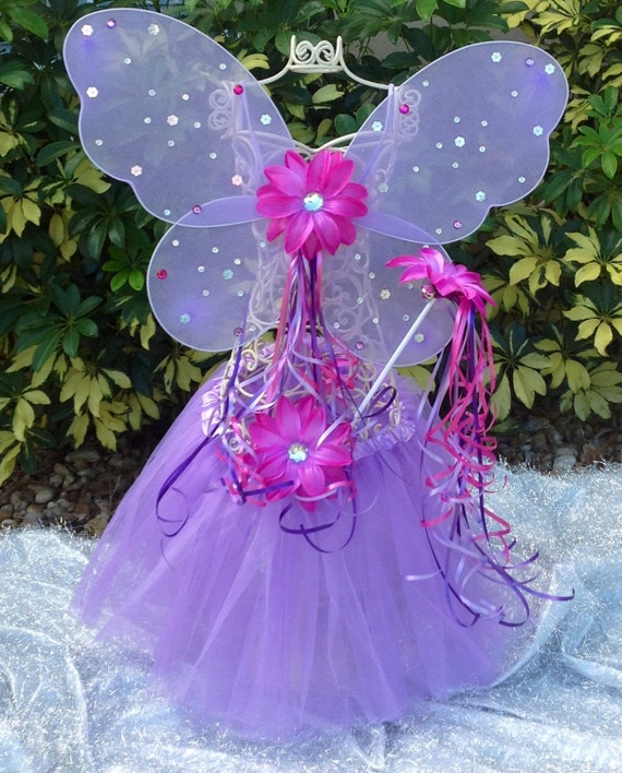 Items similar to Purple Fairy Wings, Fairy Costume, Purple Tutu, Purple ...