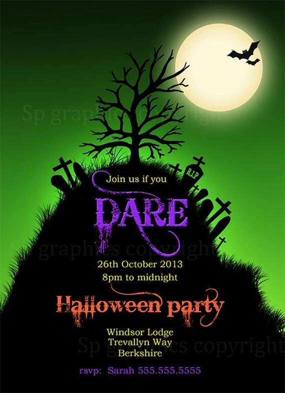 Items similar to Halloween Invitation Custom Halloween Party Invite