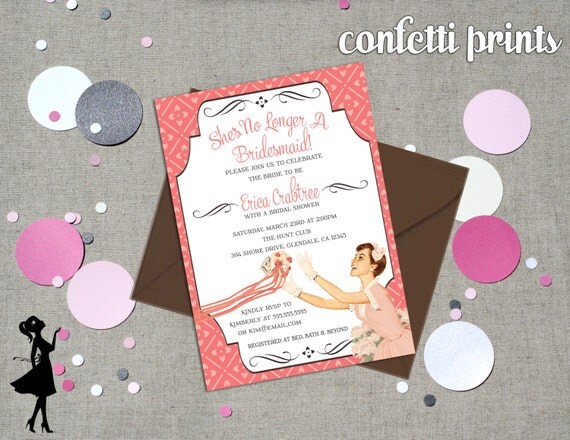 Retro Bridal Shower Invitation - No LONGER A BRIDESMAID Printable Il_570xn