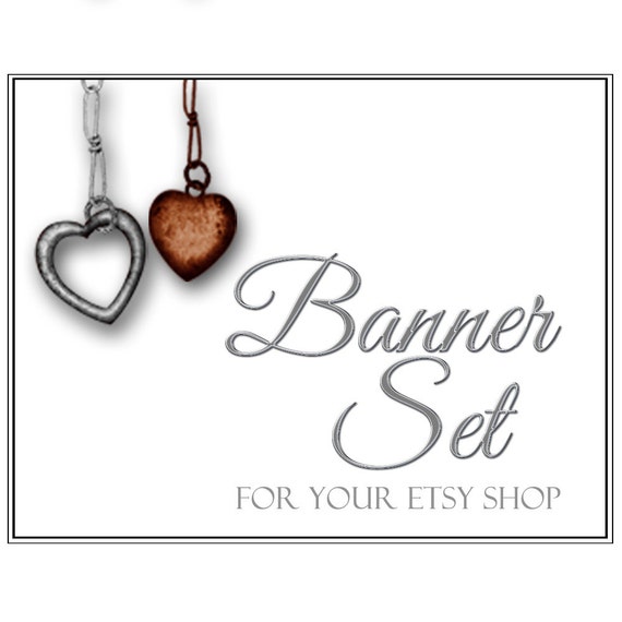 Items similar to Etsy Shop Banner Jewelry Charms set banners