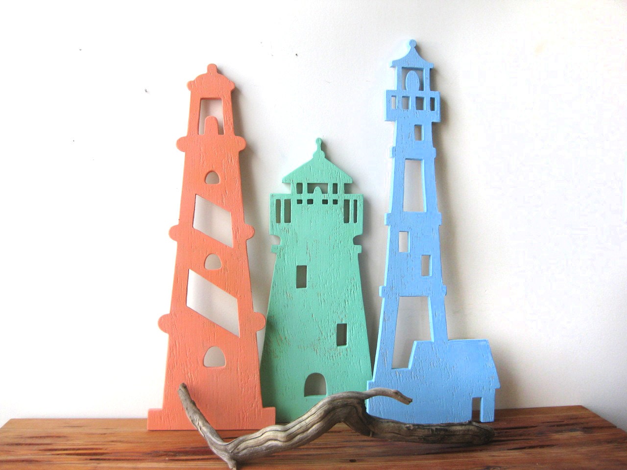 ONE lighthouse wood wall art beach decor nautical by seasawsign