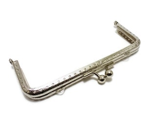 12.5cm ( 4,92in) fancy purse frame silver and two loops F12.5/263
