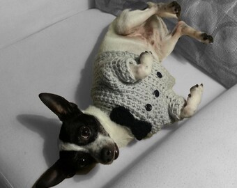 Dog Sweater, Puppy Clothes, Dog Tux, animal sweater, dog shirt, 29 color choices