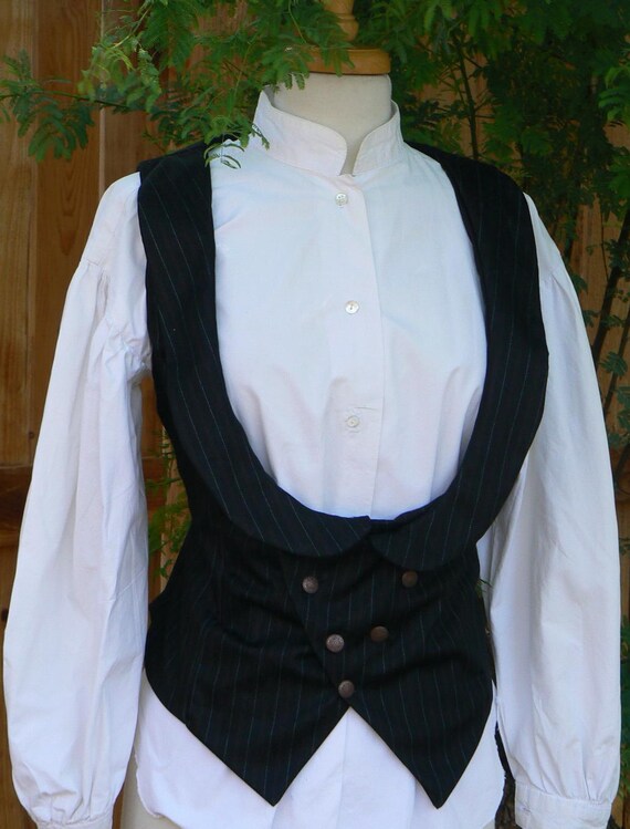 Victorian Womans Vest Low Cut Waistcoat Double by ItsNotPajamas