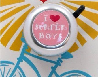 I Love Surfer Boys Bike Bell