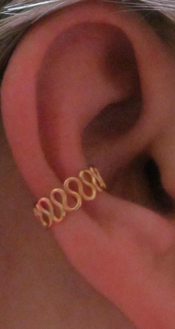Items similar to EAR CUFF Earring Cartilage Hoop LOOPY Band Design 11