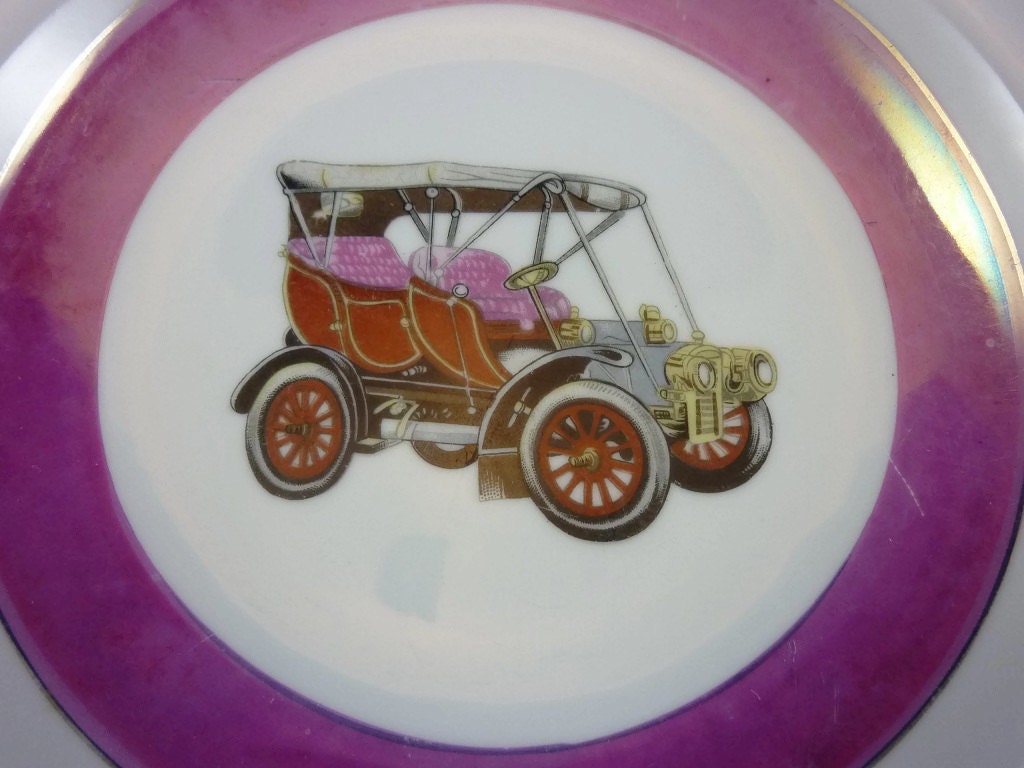 Vintage Glass Ashtray Antique Car by SheLeftUsThis on Etsy