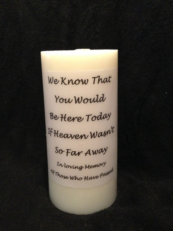 Memory Candle Rememberance Candle Personalized Candle
