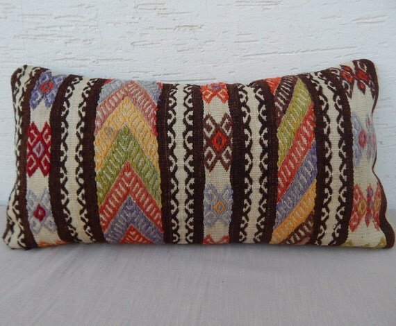 Items similar to 12x24 BOHEMIAN Body Pillow Cover,Kilim Pillow Case,Long Lumbar Cushions ...