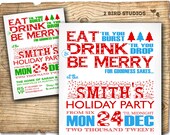 Christmas party invitation - Holiday party invitation - Adult holiday party invite - Eat Drink Be Merry Christmas party invite Il_170x135