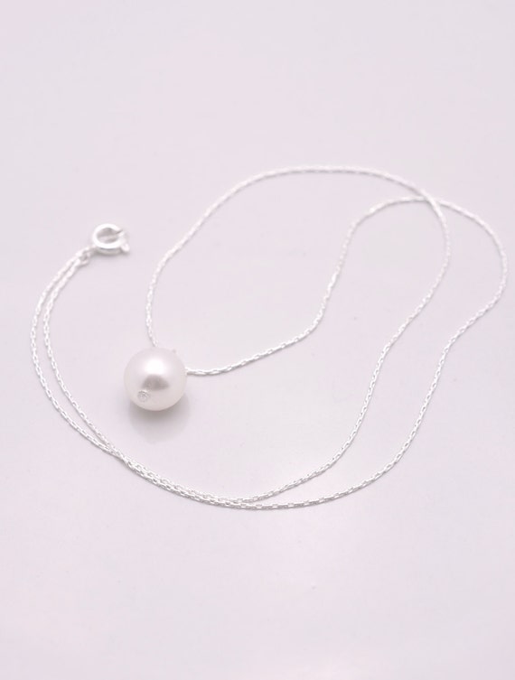 One Pearl Necklace Single Pearl Pendant by AnaInspirations on Etsy