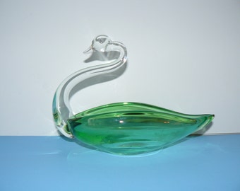 Green Glass Swan 