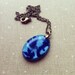 SALE- Blue Lace Resin Necklace Resin Pendant Resin Necklace Resin Jewelry Delicate Rustic Jewelry