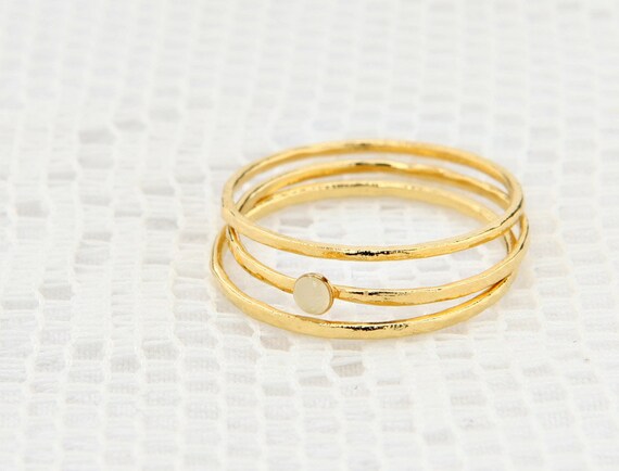 Stackable Ring Set Gold Filled Ring Dainty 3 gold rings