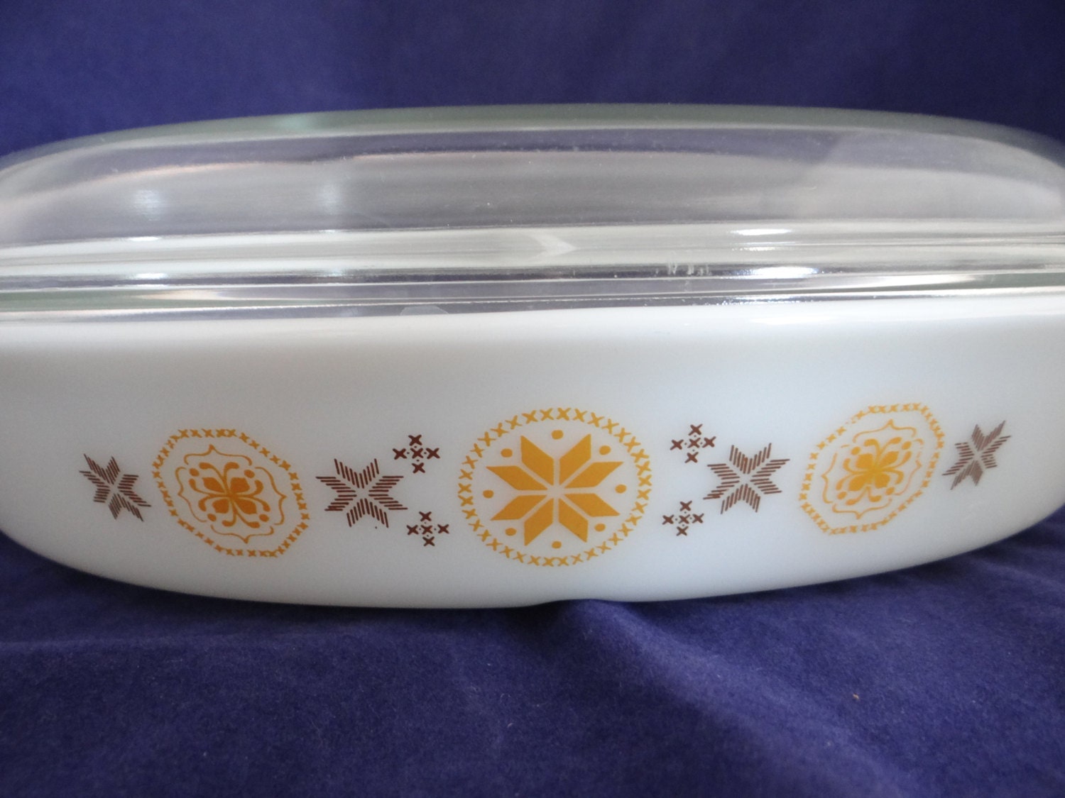 Pyrex Town and Country Divided Casserole Dish with Lid Mid Century