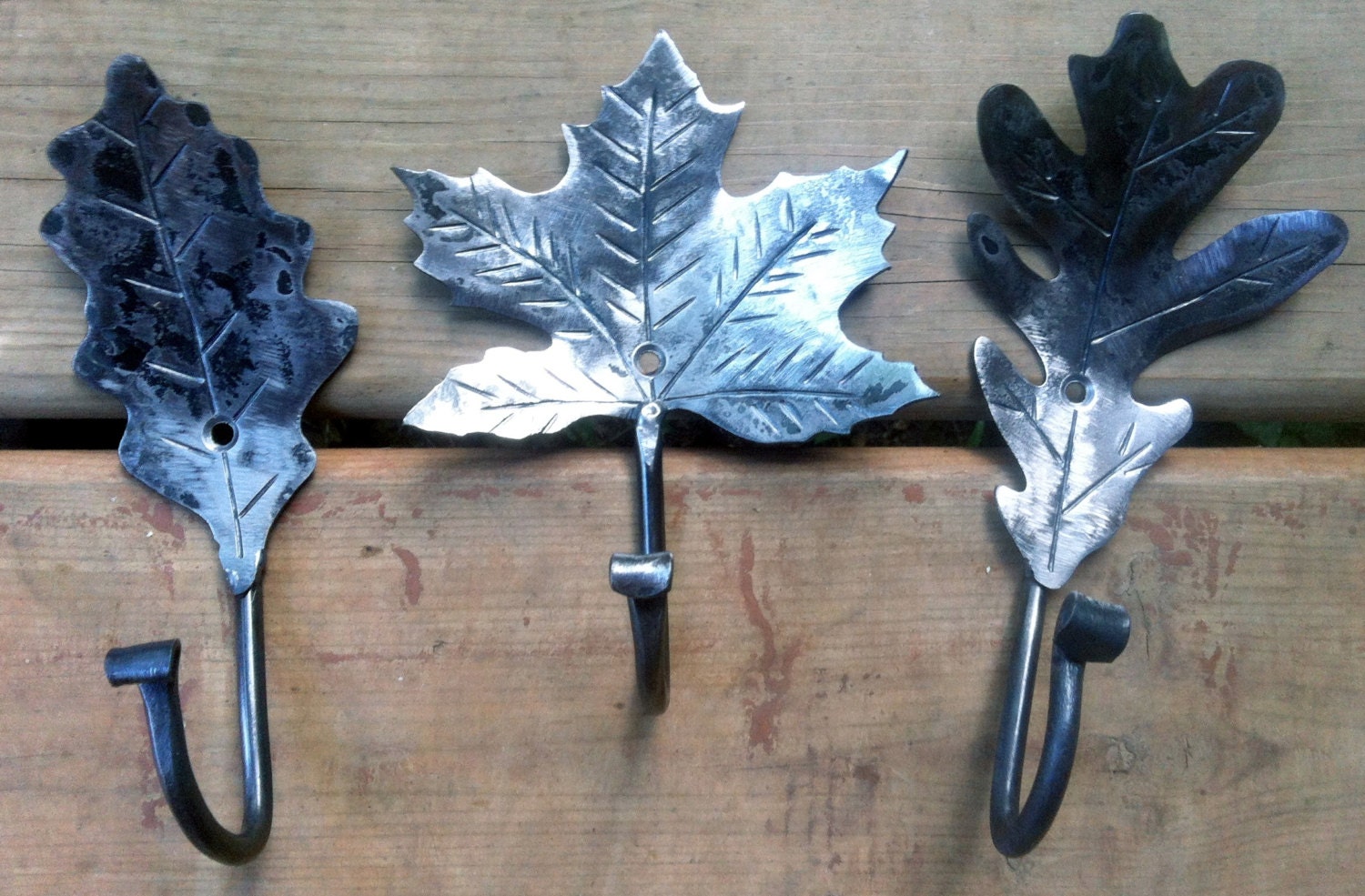 Leaf Coat Hooks. Hand Forged by Blacksmith.