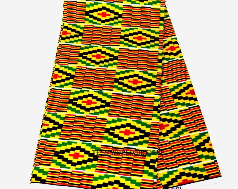 African fabric Kente fabric Kente Cloth Cotton Print