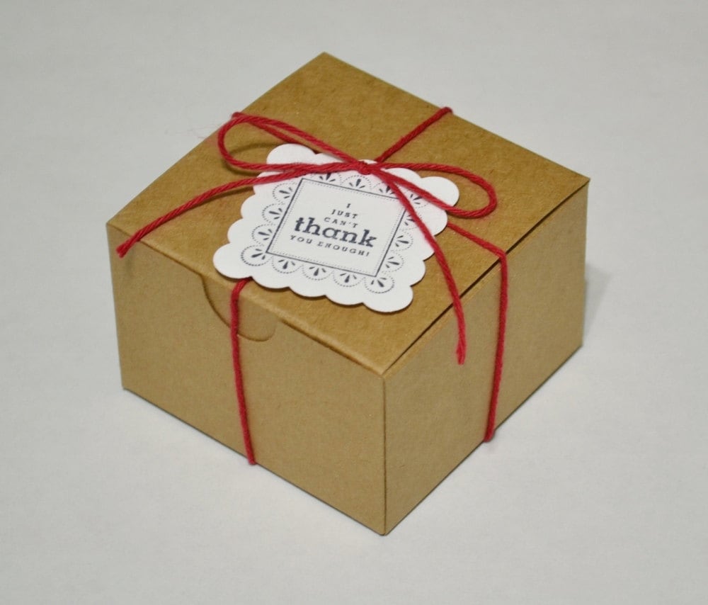 25-Natural kraft 3x3x2 small brown gift boxes by OnceUponYourWall