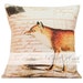 SHIPS TODAY Vintage French Pillow Fox Antique Document Burlap Cotton Throw Pillow