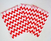 25 Red Chevron Paper Bags for Candy Bars, Favors and Packaging Gifts-24 Count 5 inch x 7 inch Il_170x135