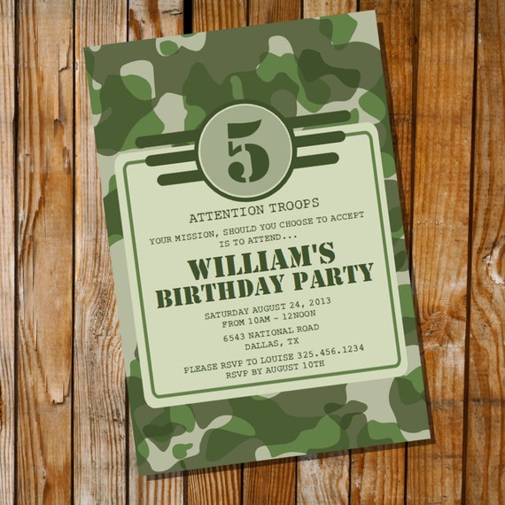 Army Birthday Invitations 3