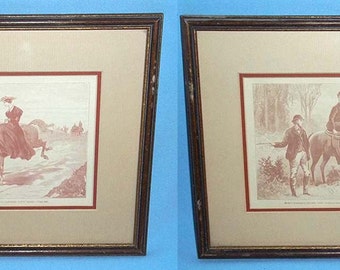 2 Vintage Framed Litho Prints From Charles Reade's A Terrible Temptation