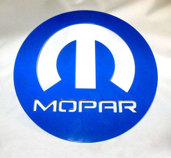 Mopar Automotive Logo Sign in Steel Handmade Custom Metal Art