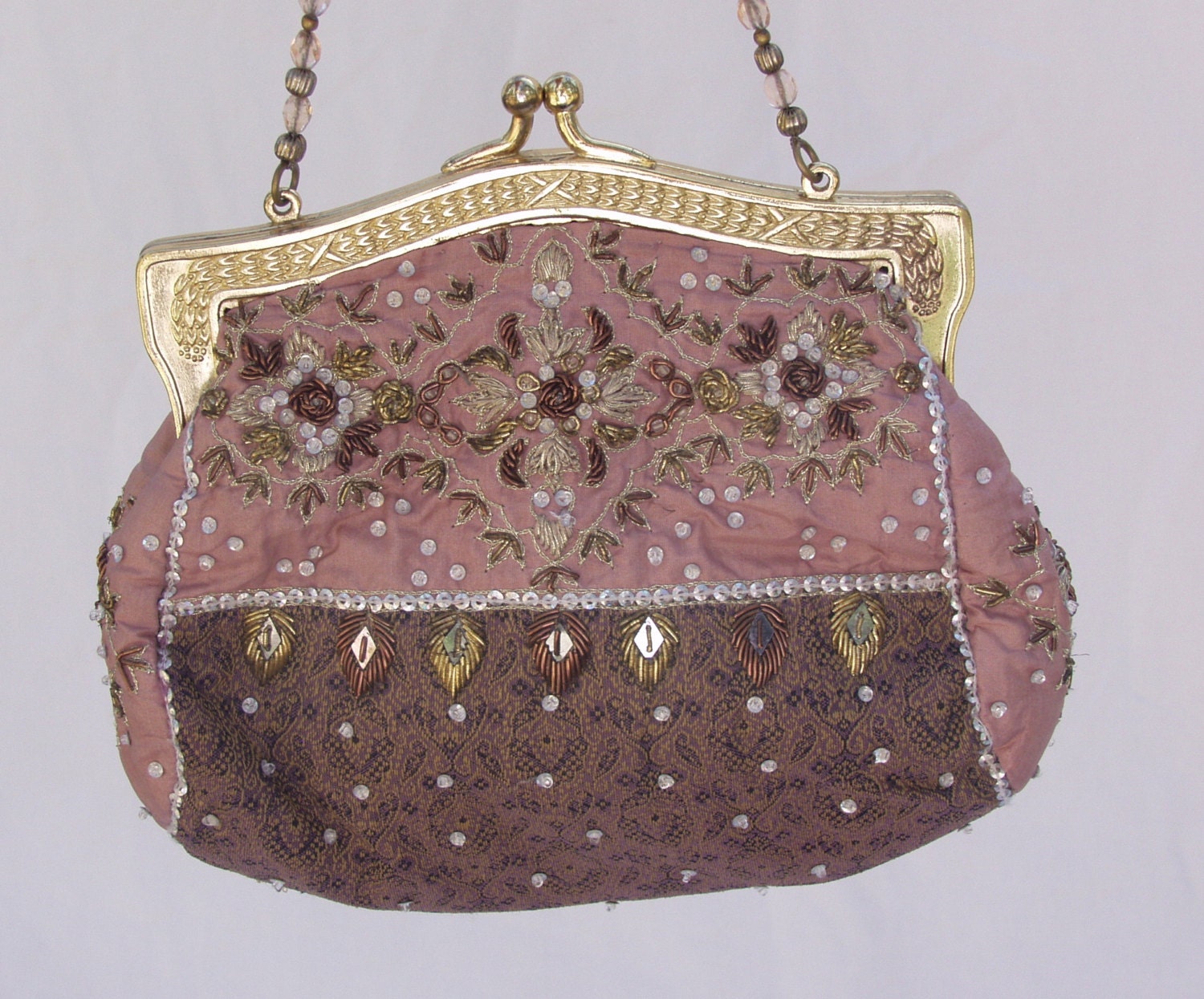 dusty pink evening bag