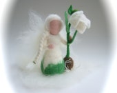 Hand-felted. Wet  felted. Waldorf. Felted.  Winter. Snow drop. flower fairy