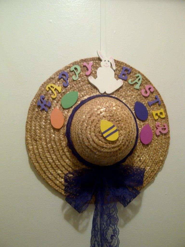 Happy Easter Decorative Straw Hat
