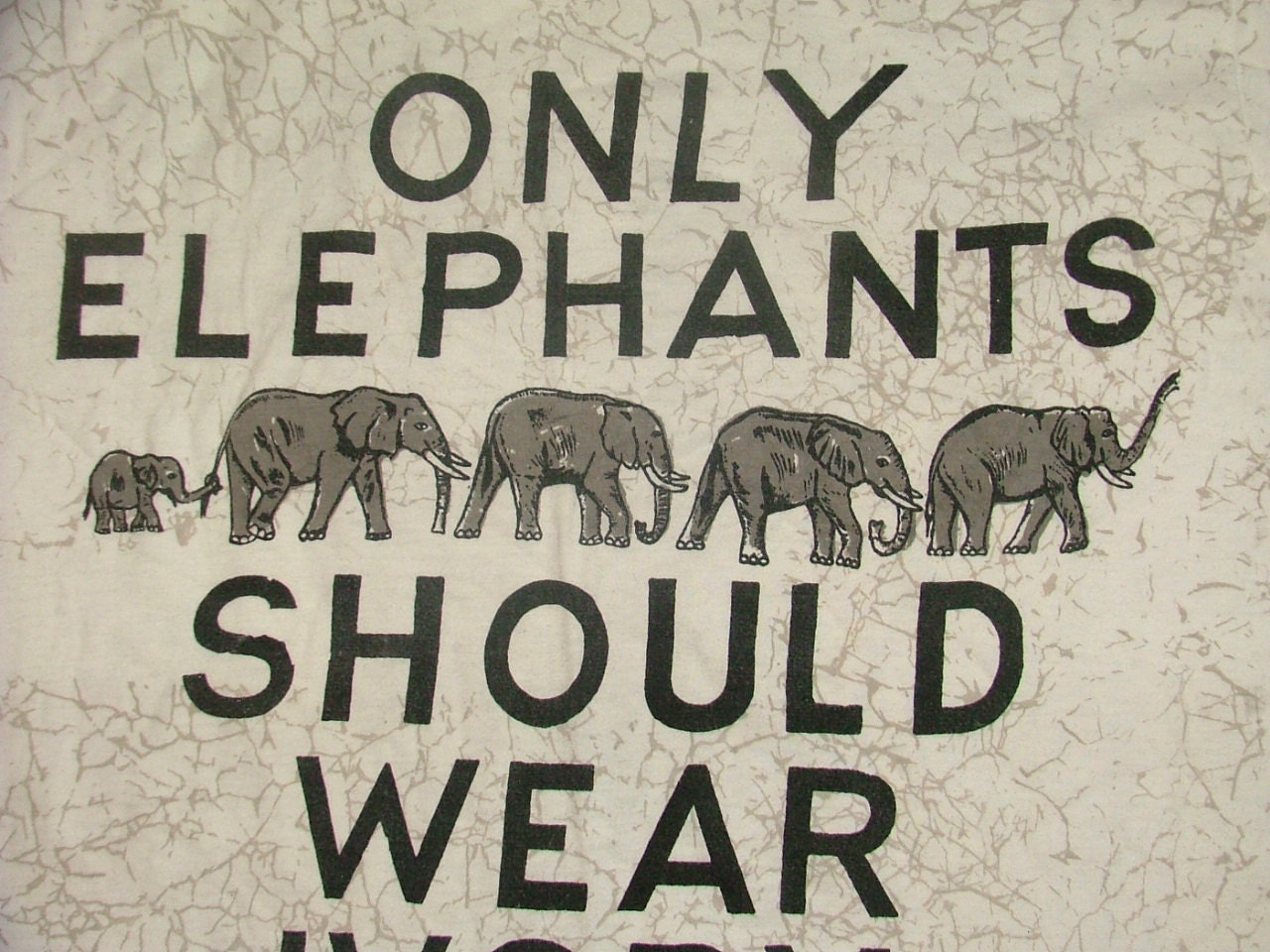 Vintage Anti Ivory Pro Elephant Shirt from Tanzania