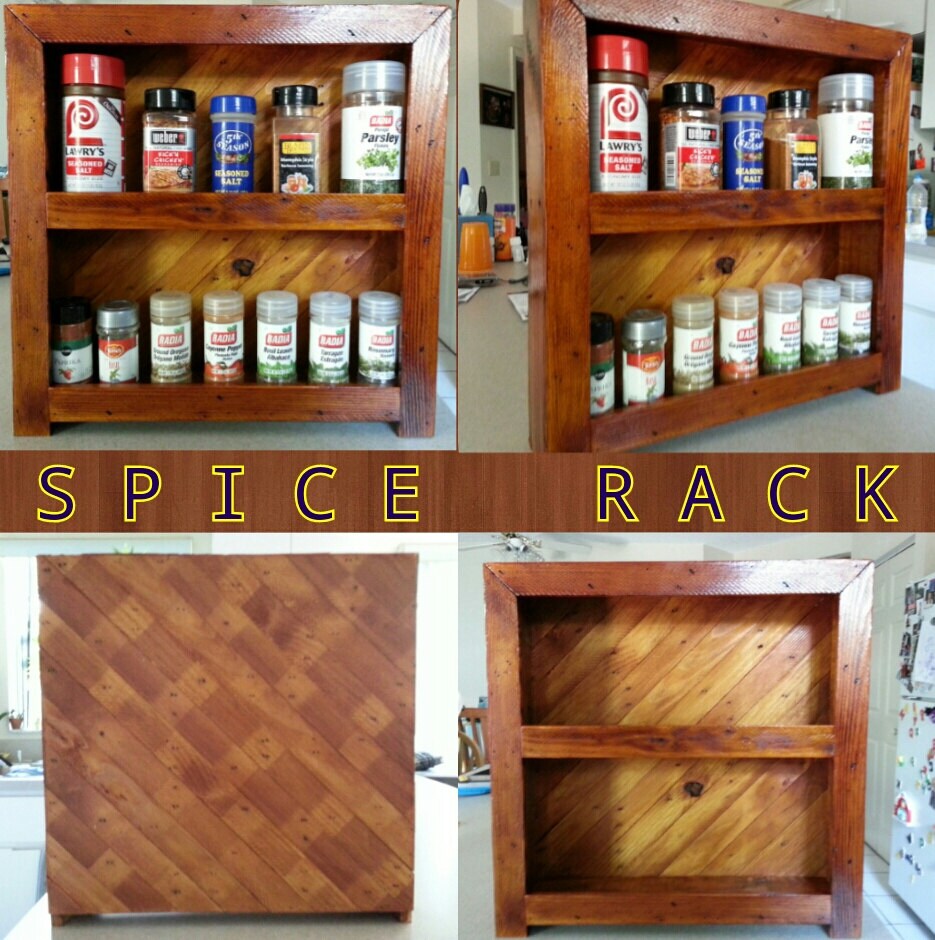 Rustic Recycled Spice Rack made from pallets by BKCustomCreations