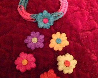 Rainbow loom flower or fish bracelets