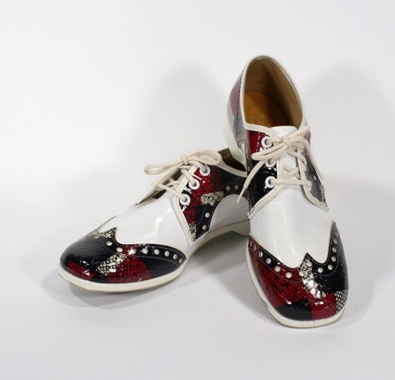 blue and white wingtip shoes