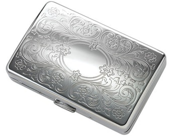 Personalized Double Sided Silver Cigarette Case